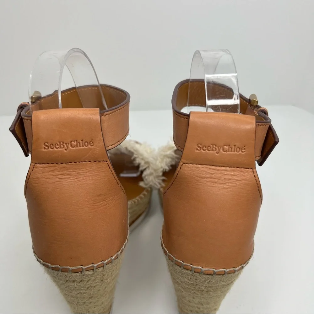 See By Chloe Glyn Espadrille Wedge Sandals Size EU 39